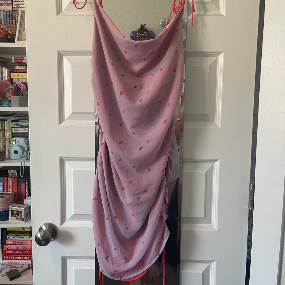 White Fox Pink Rose mini dress